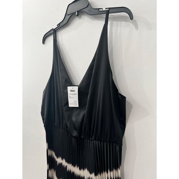 New AllSaints Size L Curtis satin tie dye pleated midi dress *No Sweater Top* - Picture 11 of 13